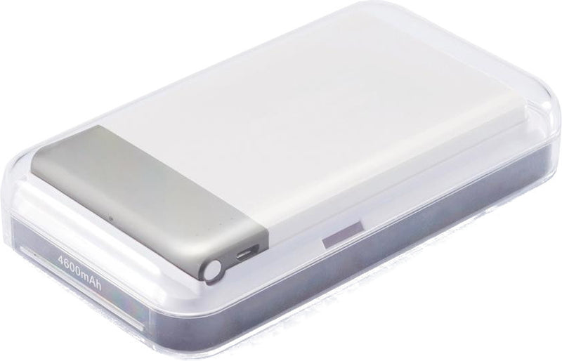 powerbank 4600 mAh 12,5 x 7 cm ABS wit/grijs