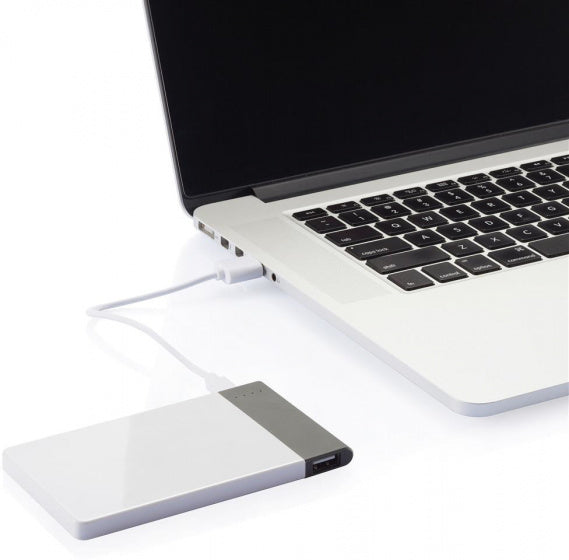 powerbank 4600 mAh 12,5 x 7 cm ABS wit/grijs