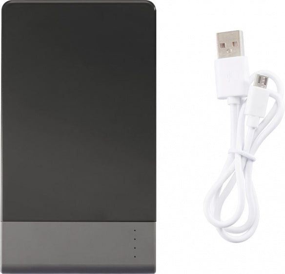 powerbank 4600 mAh 12,5 x 7 cm ABS zwart/grijs