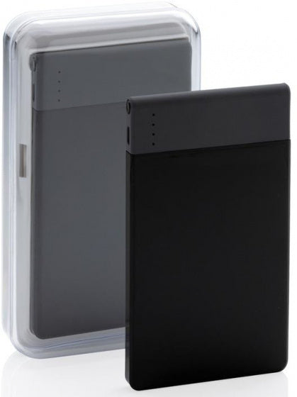 powerbank 4600 mAh 12,5 x 7 cm ABS zwart/grijs