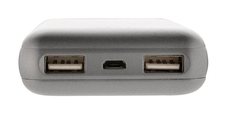 powerbank 5000 mAh 9,5 x 6,3 cm ABS zilver