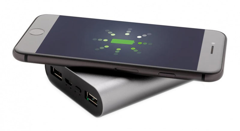 powerbank 5000 mAh 9 x 7 cm aluminium zilver