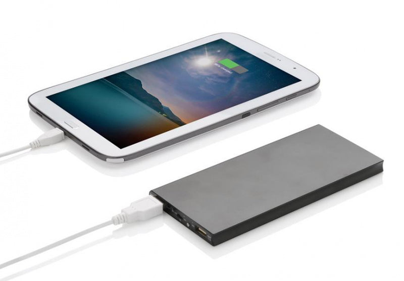 powerbank 8000 mAh 15 x 7 cm aluminium zwart