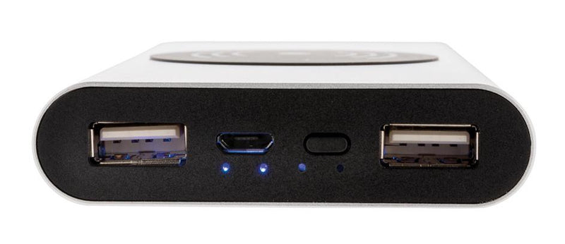 powerbank draadloos 10.000 mAh 12,5 cm alu zilver