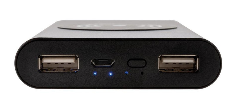 powerbank draadloos 10.000 mAh 12,5 cm alu zwart