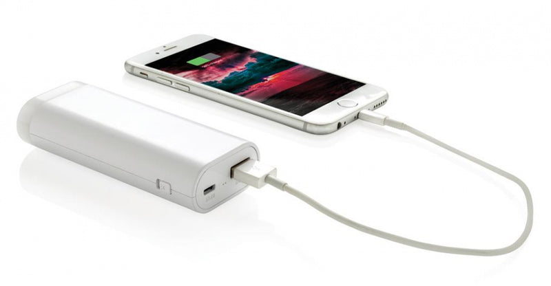 powerbank Lighthouse 5000 mAh 10,5 cm ABS wit