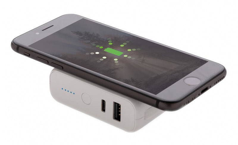 powerbank met draadloze oplader 7,2 cm ABS wit