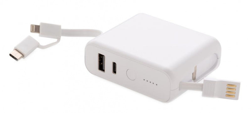 powerbank met draadloze oplader 7,2 cm ABS wit