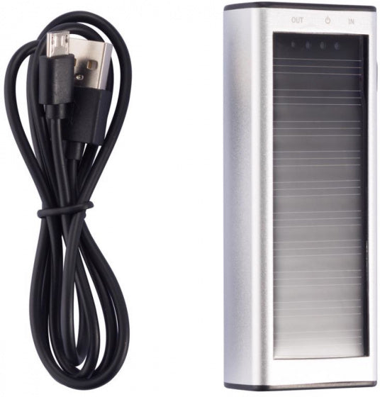 powerbank op zonne- energie 9,7 cm zilver