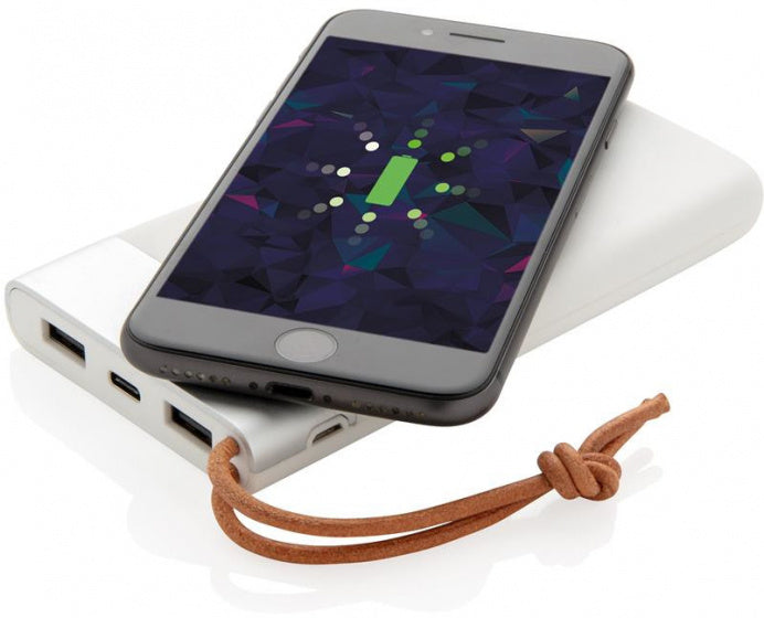 powerbank 8000 mAh 14 x 7,1 cm ABS/aluminium wit