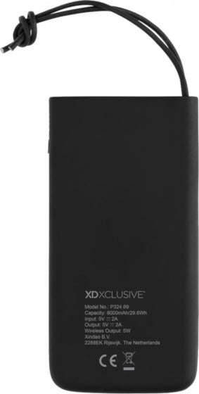 powerbank 8000 mAh 14 x 7,1 cm ABS/aluminium zwart