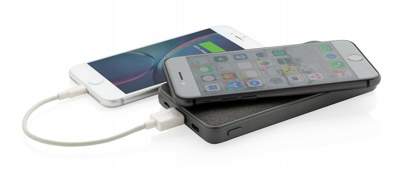 powerbank Tela draadloos 8000 mAh ABS antraciet