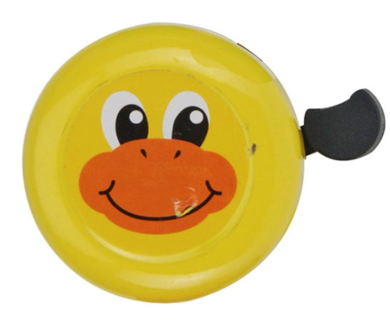 fietsbel met gezichtje 53 mm geel