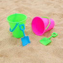 strandemmer met schep 22 cm groen/blauw 2-delig