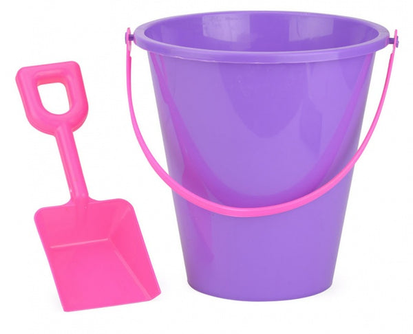 strandemmer met schep 22 cm paars/roze 2-delig