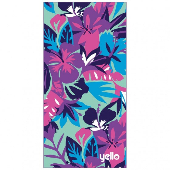 strandlaken Flower 150 x 70 cm paars/blauw