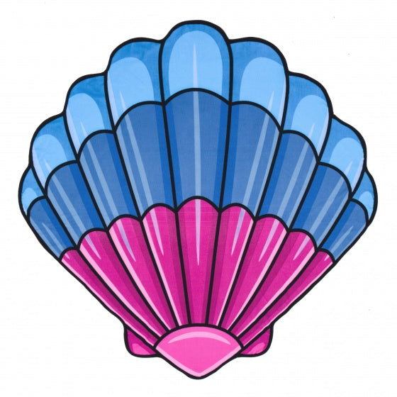 strandlaken schelp 150 x 150 cm blauw/roze