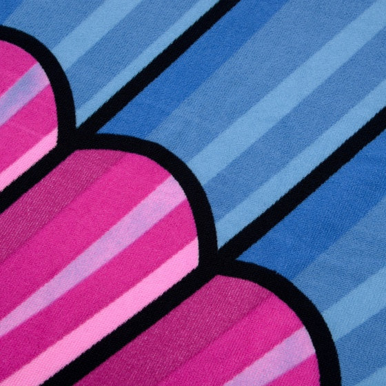 strandlaken schelp 150 x 150 cm blauw/roze
