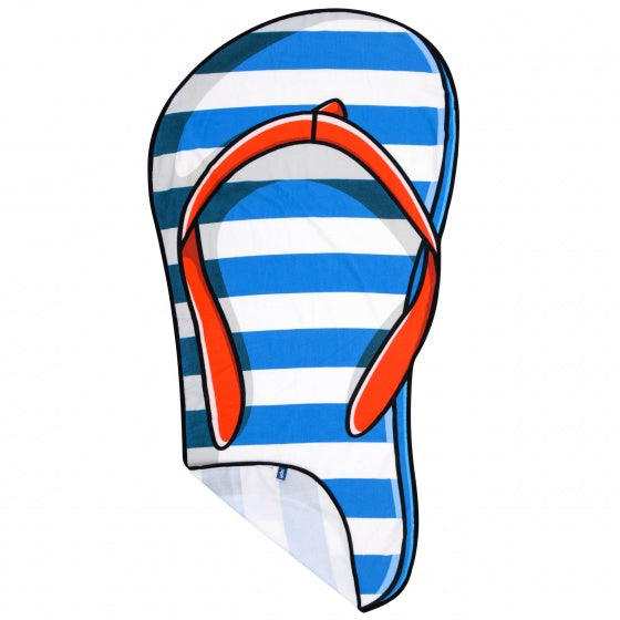 strandlaken slipper 90 x 170 cm blauw/wit