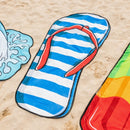 strandlaken slipper 90 x 170 cm blauw/wit