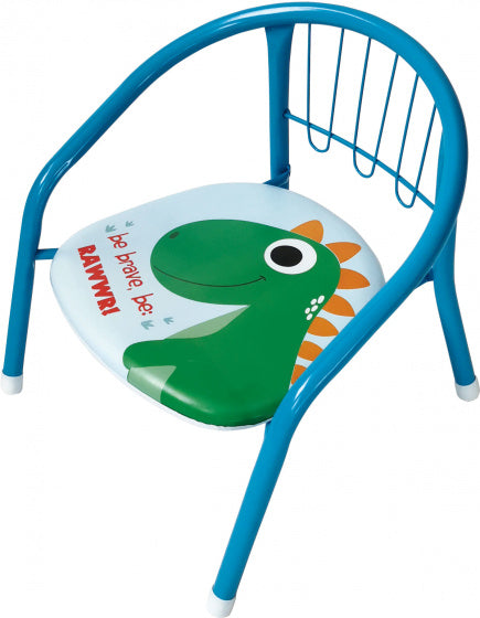 kinderstoel Dino jongens staal/polyurethaan blauw/groen