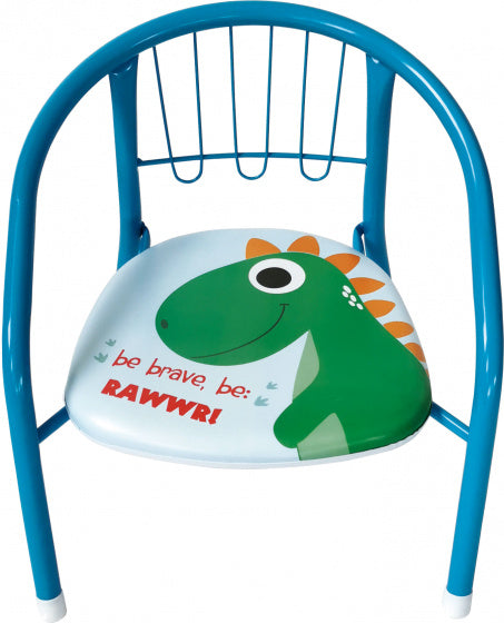 kinderstoel Dino jongens staal/polyurethaan blauw/groen