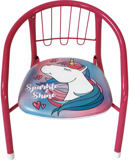 kinderstoel Unicorn meisjes staal/polyurethaan roze