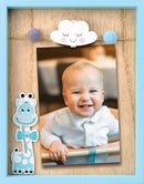 fotolijst Ryan jongens 10 x 15 cm hout naturel/blauw