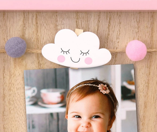 fotolijst Ryan meisjes 10 x 15 cm hout naturel/roze