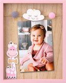 fotolijst Ryan meisjes 10 x 15 cm hout naturel/roze