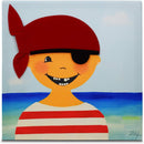 schilderij Piraat Paul jongens 30 cm canvas rood/blauw