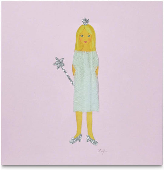 schilderij Prinses Lu meisjes 30 cm canvas roze