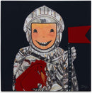 schilderij Ridder Rob jongens 30 cm canvas zwart/grijs